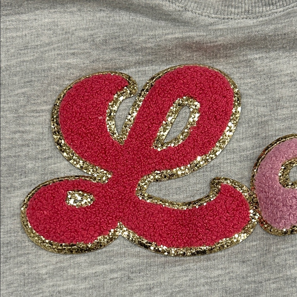 Isaac Mizrahi Gray and Pink Love Kids Sweatshirt - Picture 3 of 16